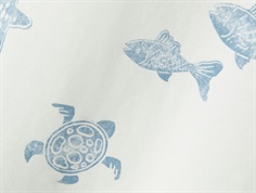 Print af blå havelementer på hvid t-shirt fra Name It 13241249 cloud dancer 